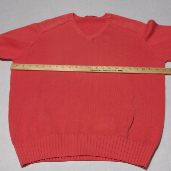 Gran Sasso Men’s Luxury Sweater, Sz XL , Made In Italy Coral 100% Cotton Soft - Picture 5 of 9